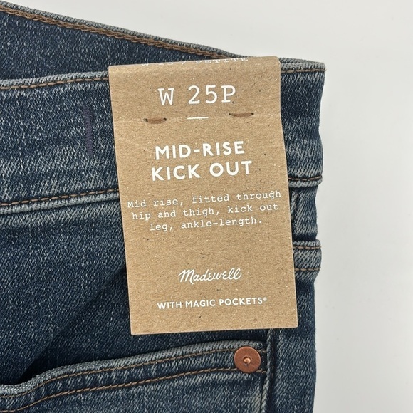 Madewell Petite Kick Out Crop Jeans in Lenoir Wash size  25P NWT NR929 - Picture 8 of 15